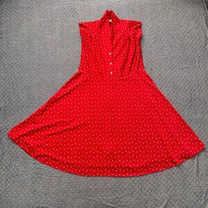 Frankie B Red A-Line Midi Dress Vintage